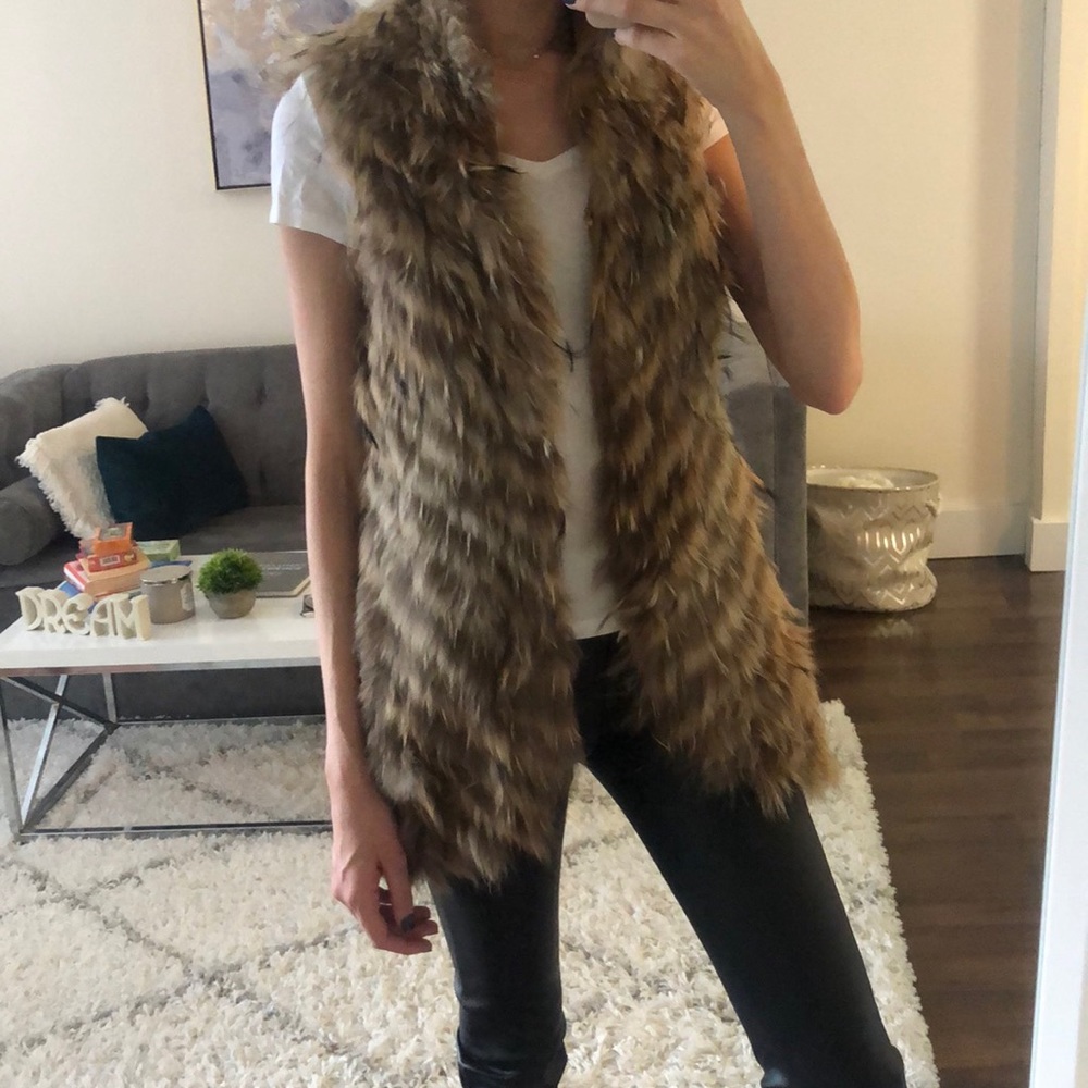 BCBG fur vest